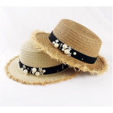 Flat Top Straw Hat Summer Mujer Visor Sun Hat Wide Beach Cap Wide Brim Sunhat  eb-19480858